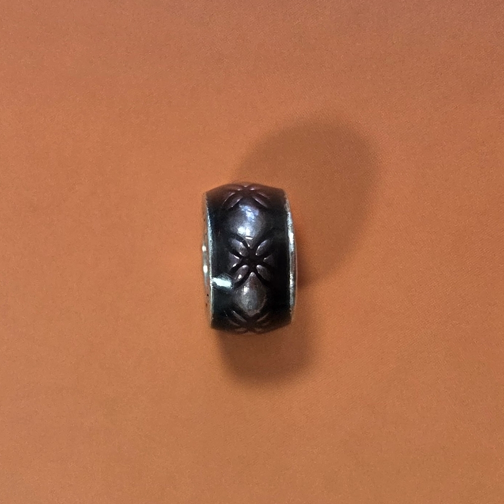 Pandora Retired Sterling Silver Purple Floral Vintage Spacer 791034EN31